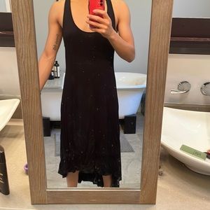 High low long black dress